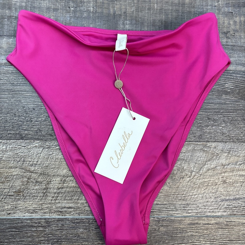 Cleobella Alice Bikini Bottom High Waist in Magenta Size Small NEW